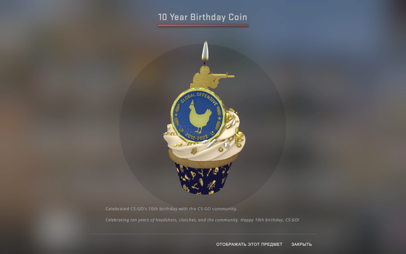 Медалька  10 Year Birthday Coin  в режиме осмотра