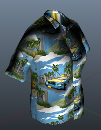 Рисунок с Вайс-Сити из GTA VI на рубашке в GTA Online